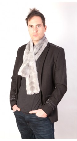 Grey sapphire mink fur scarf